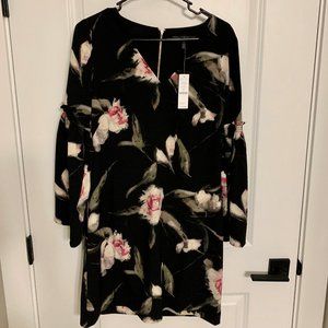 Black Long Sleeve Floral Dress